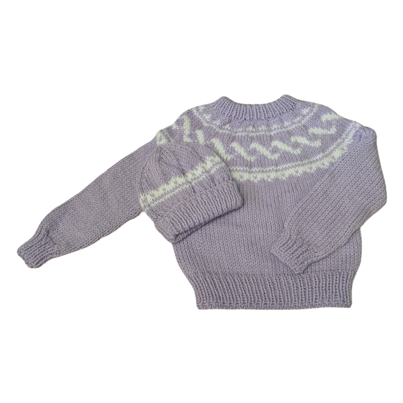 Child's Fair Isle Crewneck Pullover With Matching Toque - Acrylic - New - Picture 1 of 7